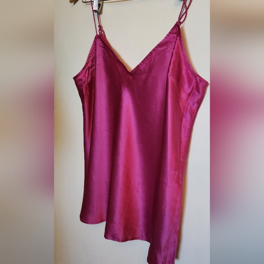 PAIGE Magenta Satin Camisole - Picture 3 of 5